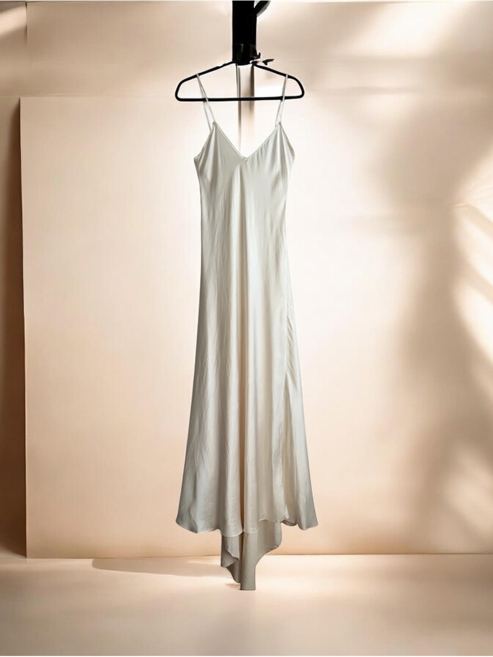Christine Vancouver 100% Silk Slip Maxi Gown Dress Ivory Cream M